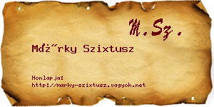 Márky Szixtusz névjegykártya
